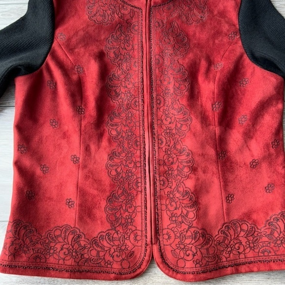 Vintage Coldwater Creek Faux Suede Embroidered Beaded Jacket - Picture 6 of 15